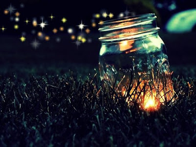 fireflies, jar, night, firefly
