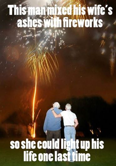 fireworks, death, grief, celebration, love, couple