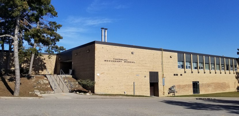 Exterior of Thornlea Secondary School in Thornhill, Ontario, founded in 1968 as an experimental secondary school.